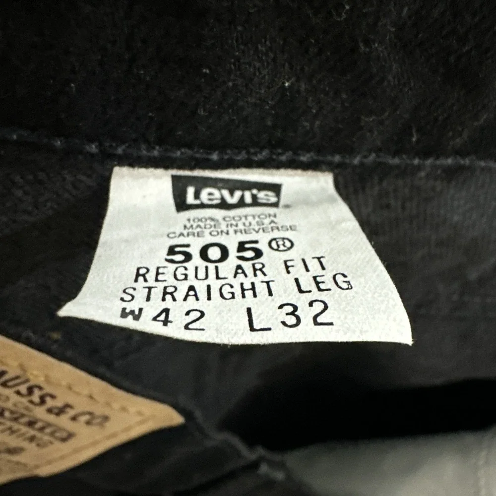 Vintage  Levis 505 Orange Tab 42 Jeans Black Regular Fit Straight Leg USA Made